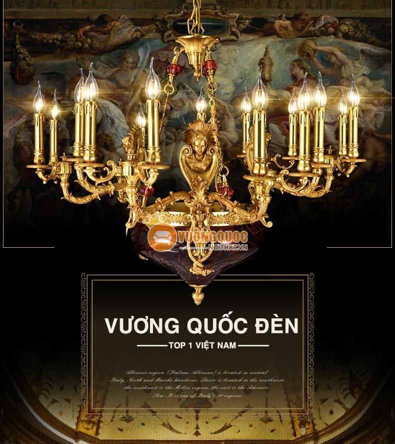 Đèn chùm đồng nhập khẩu nghệ thuật abr184-1